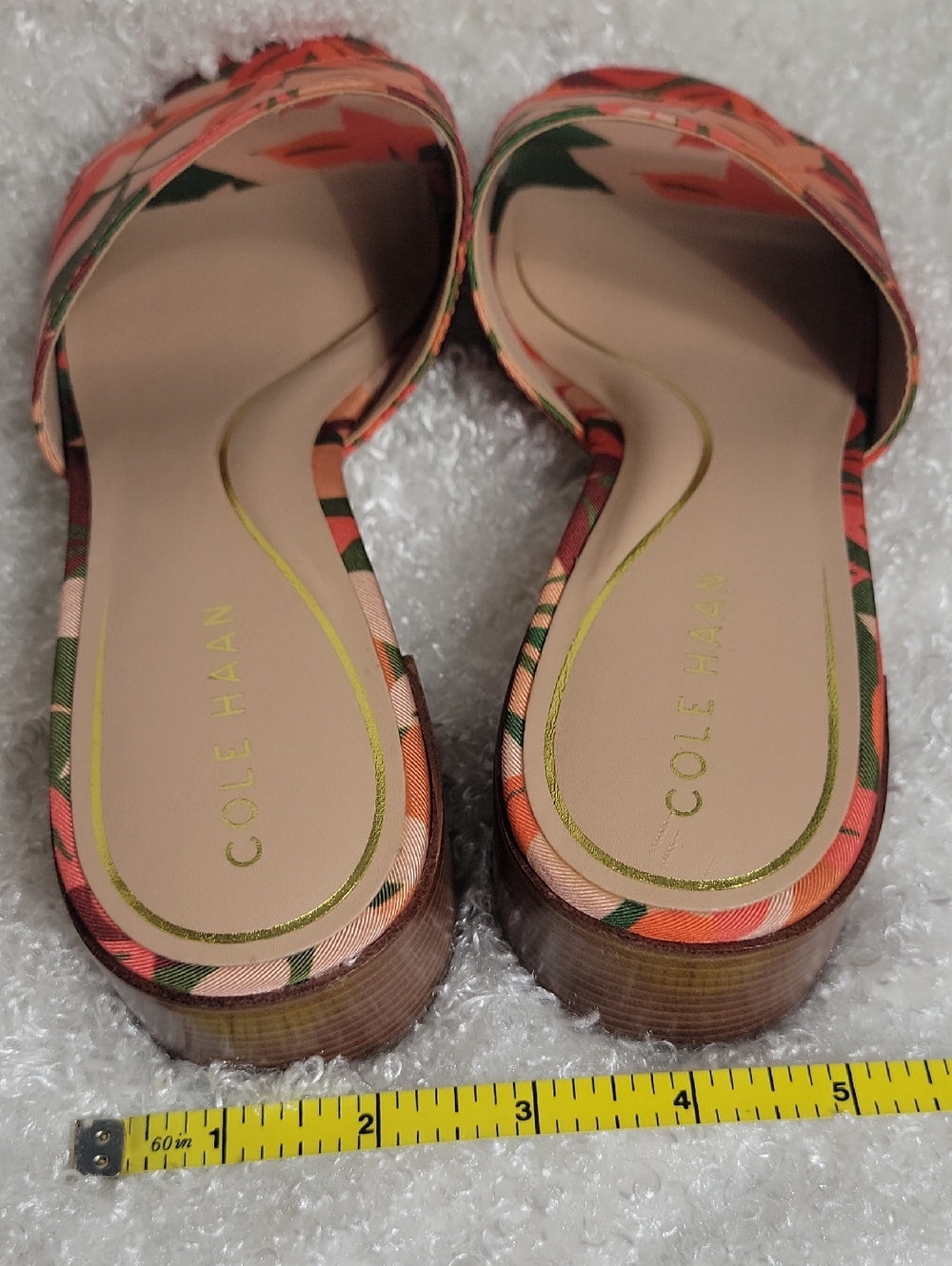 Cole Haan Grand 360 Calli Single Band Slide Sandal Leaf Print size 9 1/2 B - Picture 3 of 16
